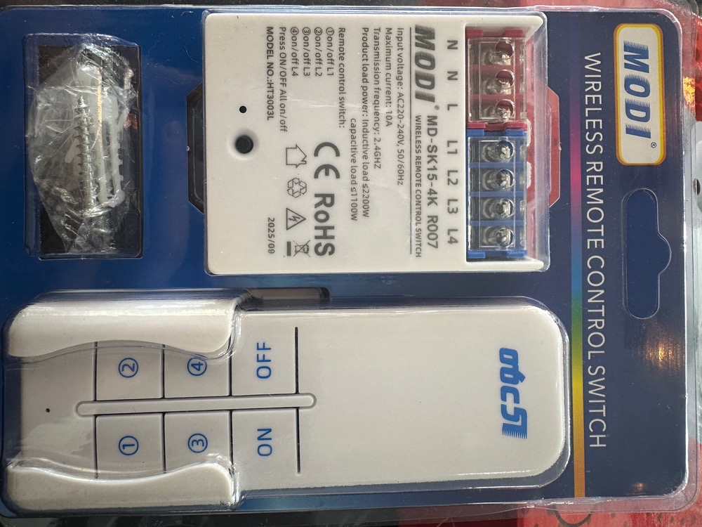 ریموت چهار کاناله مودی مدل HT3003L
